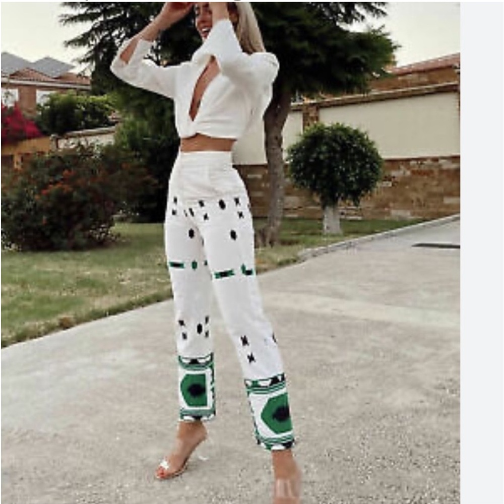 Zara embroidered pants